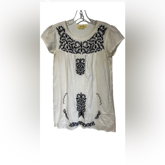 Roberta Roller Rabbit Ivory Dress with Navy Detailing - Picture 8 of 9